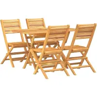 vidaXL 5-tlg. Garten-Essgruppe Massivholz Teak