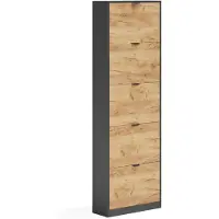 Vicco Schuhkipper Gizmo, Goldkraft Eiche/Anthrazit, 59 x 181.1 cm mit 5 Fächern