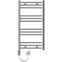 LuxeBath Elektrischer Badheizkörper mit Heizstab 300W 500x800 mm Chrome gebogen mit Seitenanschlus