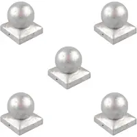 Baumarktplus 5x Pfostenkappe verzinkt 121 mm Kugel Abdeckkappe für Pfosten 12 x 12 cm