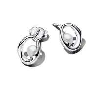 Pandora 293295C01 Damenohrringe Oval mit Perle Silber