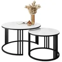 Lookway Runder Couchtisch 2in1 LORI GLASS