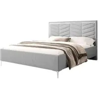 Lookway POLSTERBETT AURORA II 140x200 mit Bettkasten Boston Light Grey