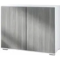 Vladon Kommode Skadu V3, Moderner Küchenschrank mit 2 großen Türen Weiß matt / Avola-Anthrazit (92,5 x 75.5 x 35)