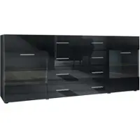 Vladon SIDEBOARD Carlos Schwarz Hochglanz