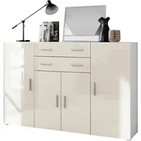 Vladon HIGHBOARD Aron Fronten in Creme Hochglanz