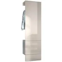 Vladon GARDEROBE Carlton Paneel in Sandgrau Hochglanz