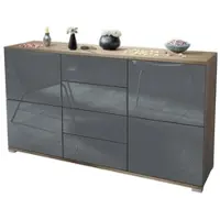 Vladon SIDEBOARD Rova Grau Hochglanz