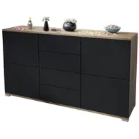 Vladon SIDEBOARD Rova Schwarz matt