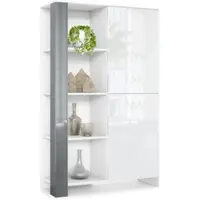 Vladon HIGHBOARD Canto Grau Hochglanz