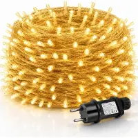 Rosikey 50M 400LEDs 8 Modi Lichterkette Strom, Timer, Merkfunktion, LED Weihnachten Lichterkette Party Deko Licht Weihnachtsbaum Garten Beleuchtung, Warmweiß