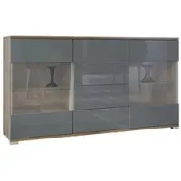 Vladon SIDEBOARD Bari Grau Hochglanz