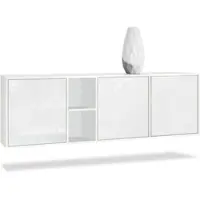 Vladon SIDEBOARD Cuba Türen in Weiß Hochglanz