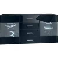 Vladon SIDEBOARD Carlos Schwarz Hochglanz