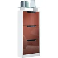 Vladon SCHUHSCHRANK Space Bordeaux Hochglanz