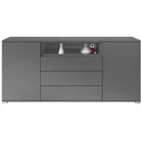 Vladon SIDEBOARD Skadu Grau Hochglanz