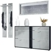 Vladon GARDEROBE Orlando Beton Oxid Optik