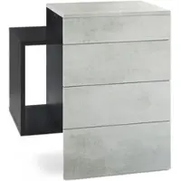 Vladon NACHTTISCH Queens Front in Beton Oxid Optik