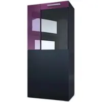 Vladon VITRINE Movie Absetzungen in Brombeer Hochglanz