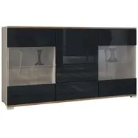 Vladon SIDEBOARD Bari Schwarz Hochglanz