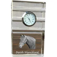 Art-Dog Dänisches Warmblut - Glasuhr mit Foto, Pferdefoto im Kristall, personalisierte Tischuhr für das Büro der Marke