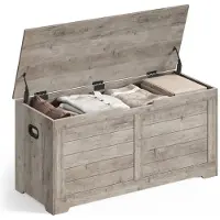 Vasagle Schuhbank Sitzbank mit Stauraum Landhausstil 40 x 100 x 46 cm greige meliert LSB061K02