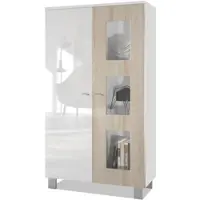 Vladon VITRINE Denjo Tür in Eiche sägerau