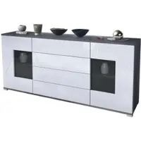 Vladon SIDEBOARD Grömitz Weiß Hochglanz
