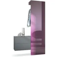 Vladon GARDEROBE Carlton Paneel in Brombeer Hochglanz