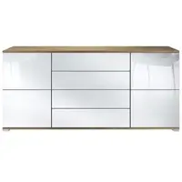 Vladon SIDEBOARD Rova Weiß Hochglanz