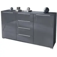 Vladon SIDEBOARD Linio Grau Hochglanz