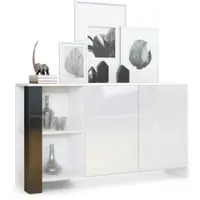 Vladon SIDEBOARD Canto Schwarz Hochglanz
