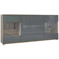 Vladon SIDEBOARD Bari Grau Hochglanz