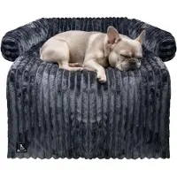 Bluzelle Sofaauflage für Hunde und Katzen, Anthrazit, Cord, 102x85cm, Sofaschutz mit erhöhtem Rand, wasserdicht, maschinenwaschbar