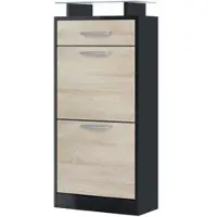 Vladon SCHUHSCHRANK Loret Front in Eiche sägerau