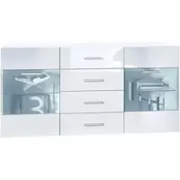 Vladon SIDEBOARD Carlos Weiß Hochglanz