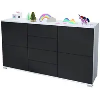 Vladon SIDEBOARD Rova Schwarz matt