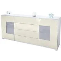 Vladon SIDEBOARD Grömitz Creme Hochglanz