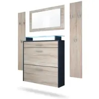 Vladon GARDEROBE Malea Fronten in Eiche sägerau
