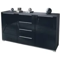 Vladon SIDEBOARD Linio Schwarz Hochglanz