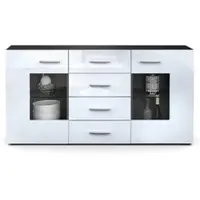 Vladon SIDEBOARD Noah Weiß Hochglanz