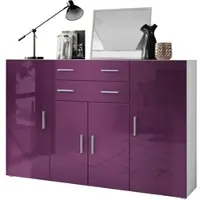 Vladon HIGHBOARD Aron Fronten in Brombeer Hochglanz