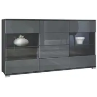 Vladon SIDEBOARD Bari Grau Hochglanz