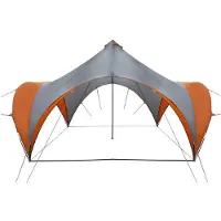 vidaXL Party-Zelt mit Dach Grau und Orange 400 x 400 x 320 cm