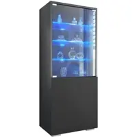 Vladon VITRINE Granada Schwarz matt