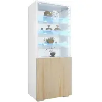 Vladon VITRINE Granada Eiche sägerau