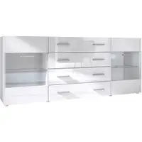 Vladon SIDEBOARD Carlos Weiß Hochglanz