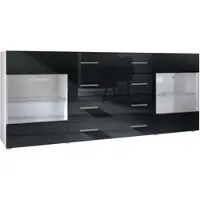 Vladon SIDEBOARD Carlos Schwarz Hochglanz