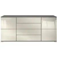 Vladon SIDEBOARD Rova Creme Hochglanz