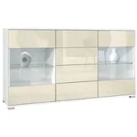 Vladon SIDEBOARD Bari Creme Hochglanz